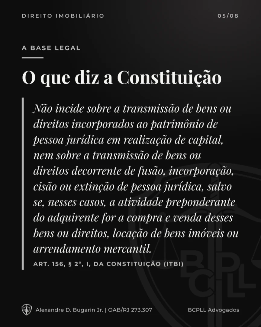 O que diz a Constituição sobre o ITBI